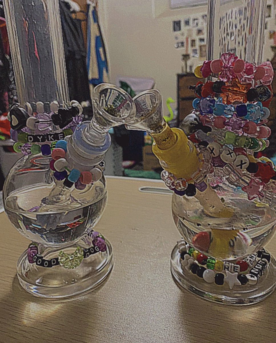 dyk3ba1t's tweet photo. mistress and i’s matching bongs 🖤 can you tell whose is whose? 

intox https://t.co/b2WqAkytwY