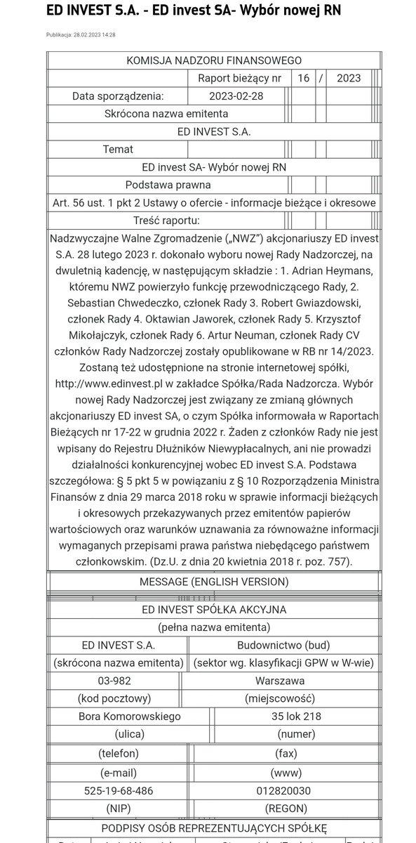 DawidParzyk's tweet photo. Warto przy tym przypomnieć, że Robert Gwiazdowski sam przez ponad 3 lata zasiadał w Radzie Nadzorczej giełdowej spółki ED Invest S.A., działającej w sektorze deweloperskim od lutego 2023 do maja 2026 r.

Giełda kasynem, ale miejsce w radzie nadzorczej spółki giełdowej już najwyraźniej nim nie było 😉.

Ciekawe, że podobne opinie często słyszymy od osób związanych z branżą deweloperską i nieruchomościami. Trudno nie zauważyć konfliktu interesów: kapitał płynący szerzej na giełdę oznacza mniej pieniędzy kierowanych do mieszkań traktowanych jako inwestycja.

Jeśli inwestorzy uznają, że na rynku akcji mogą osiągnąć atrakcyjniejsze stopy zwrotu przy znacznie większej płynności, część kapitału może odpłynąć z nieruchomości. A dla rynku o ograniczonej płynności spadek popytu może oznaczać presję na ceny. Wtedy papierowe zyski właścicieli mieszkań przestają wyglądać tak imponująco.

Do tego dochodzi rentowność najmu sama wysoka cena mieszkania niczego nie gwarantuje, jeśli czynsz netto daje coraz mniej w relacji do wartości nieruchomości...