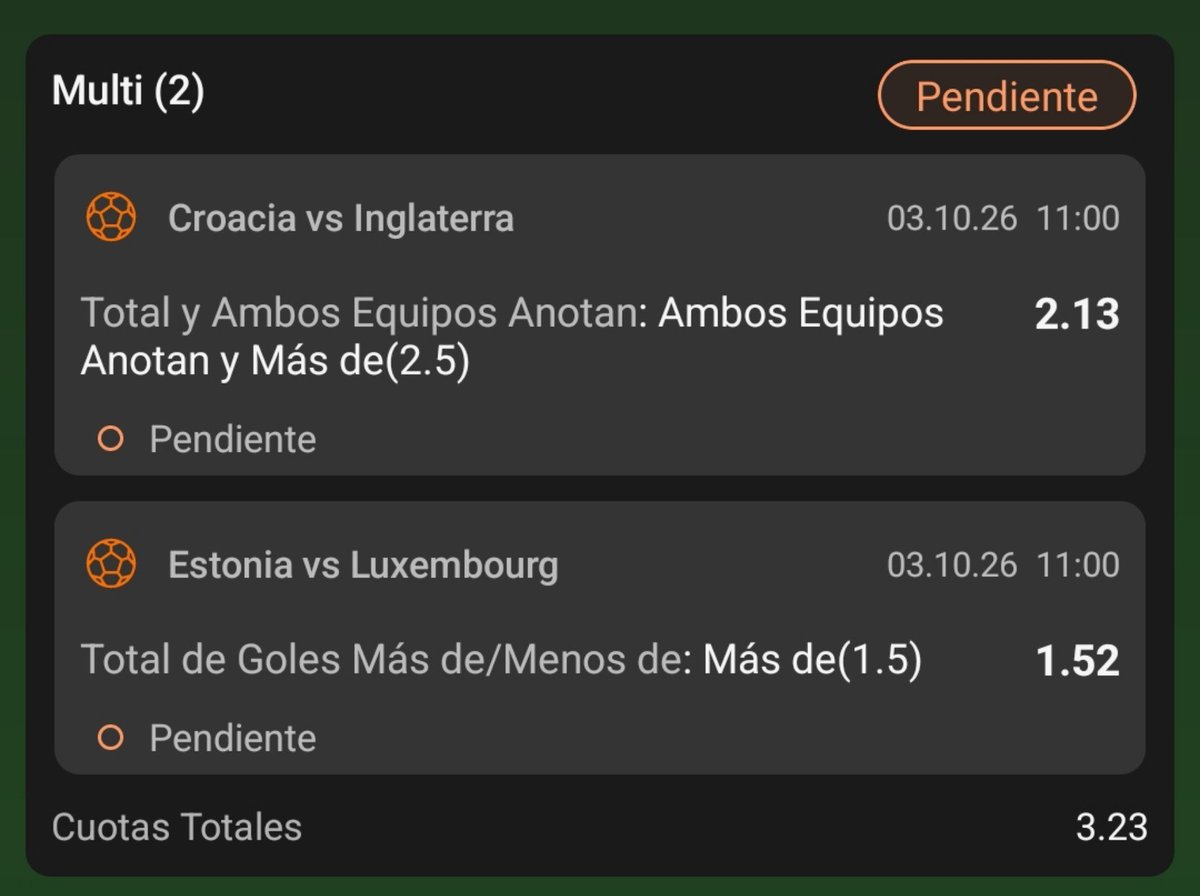 MartnLiv's tweet photo. Vamos con esta jugada para la Jornada de Nations League , mucho valor en ambas, pueden jugarlas por separado si desean 👨🏻‍💻.
#nationsleague #fútbol 
Responsabilidad 🚫 https://t.co/gd9ke7jcUG