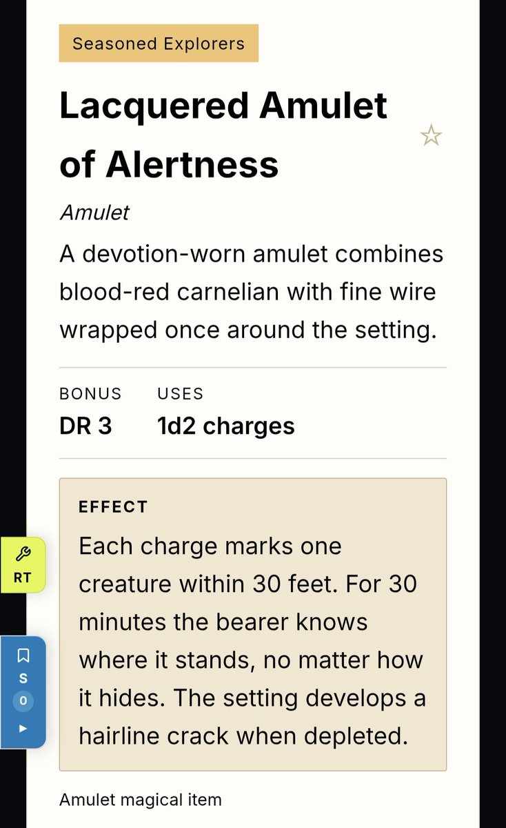 OD_RPG's tweet photo. Need to create magic items? Each item is assembled on the fly. These are not pre-prewritten, not pulled from a database , not Ai - but random creations. 2+ billion possible items, give or take 100 million 😆 #DnD #ADnD #ttrpgs ---> https://t.co/H3Gk7xRZwp https://t.co/ZbjAGVz6C0