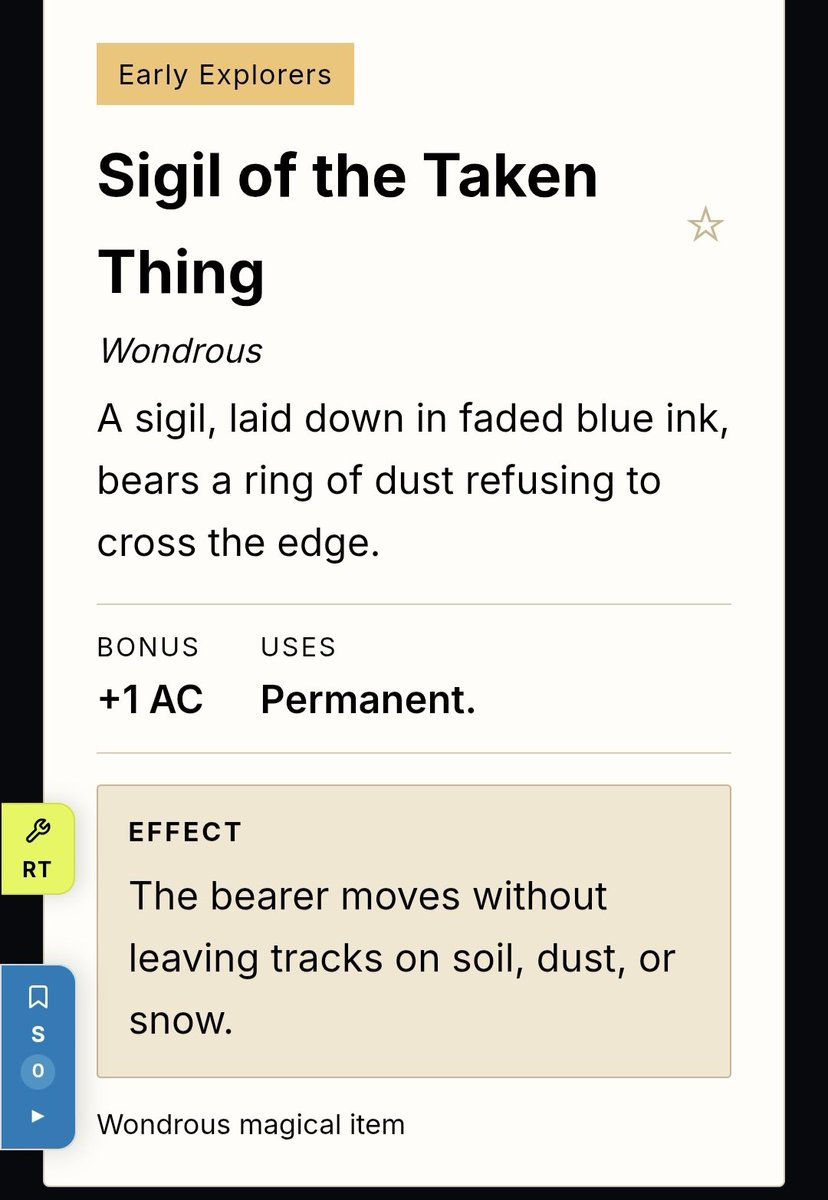 OD_RPG's tweet photo. Need to create magic items? Each item is assembled on the fly. These are not pre-prewritten, not pulled from a database , not Ai - but random creations. 2+ billion possible items, give or take 100 million 😆 #DnD #ADnD #ttrpgs ---> https://t.co/H3Gk7xRZwp https://t.co/ZbjAGVz6C0