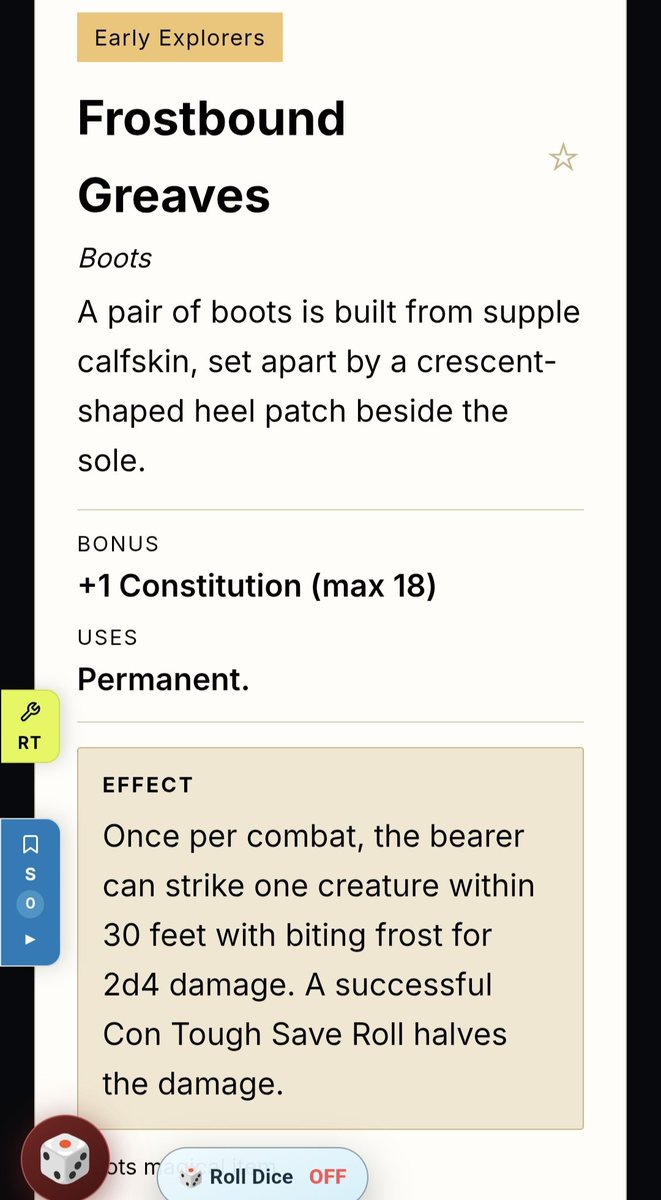 OD_RPG's tweet photo. Need to create magic items? Each item is assembled on the fly. These are not pre-prewritten, not pulled from a database , not Ai - but random creations. 2+ billion possible items, give or take 100 million 😆 #DnD #ADnD #ttrpgs ---> https://t.co/H3Gk7xRZwp https://t.co/ZbjAGVz6C0