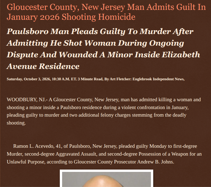 ArtFletcher9's tweet photo. Gloucester County, New Jersey Man Admits Guilt In January 2026 Shooting Homicide https://t.co/bUm8NLFN7G via @Englebrooknews #NewJersey #CrimeNews #GloucesterCountyNJ #PaulsboroNJ #GuiltyPlea #Murder #Aggravated #Assault #Double #Shooting #Homicide @HRG_Media @LodiNJNews @fordmb1 @SarahGeving1 @Shannon96574094 @DanCook26214426 @Daytobehappy @janninereid1 @gator4kb18 @TrumpWasRite2 @RobGerundo @JimBobW49
