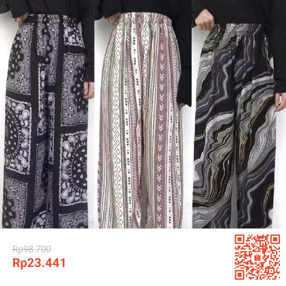 inspirasiootdh's tweet photo. Celana kulot gerah &amp; bikin gak modis? 😩

*Kulot Motif Vintage Boho - Super Adem &amp; Stylish*
~Rp98.700~ → *Cuma Rp23.441!* 😱

Ootd auto cakep anti ribet!

Scan QR / Klik: https://t.co/iaOlmBSg6s
#JAEHYUN https://t.co/Q3h7ezRb7g