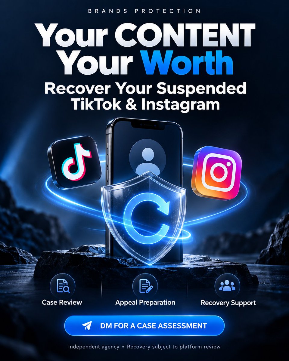 Protectwajahat's tweet photo. Your CONTENT. Your Worth. 💙

Recovery Suspended TikTok or Instagram account? Your hard work, audience and memories matter.

#BrandsProtection #InstagramRecovery #howtoTikTokRecover #AccountRecovery #AppealSupport #DataPrivacy #BrandReputation #OnlineSafety #googlefakereviewerase https://t.co/WgKPtXhPau