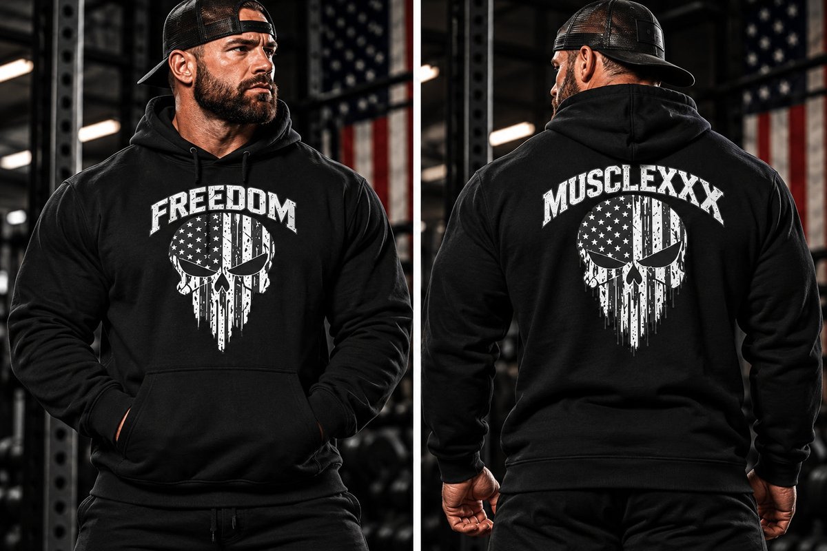 MUSCLEXXXUSA's tweet photo. Slip into the Patriotic Skull Hoodie — $55 of soft fleece, skull-and-flag edge, made for chill nights and low-key fits. Cozy, edgy, and ready to disappear into the vibe. #ad #Hoodies #Fashion Tap the link in bio. https://t.co/A6QPeipOj3