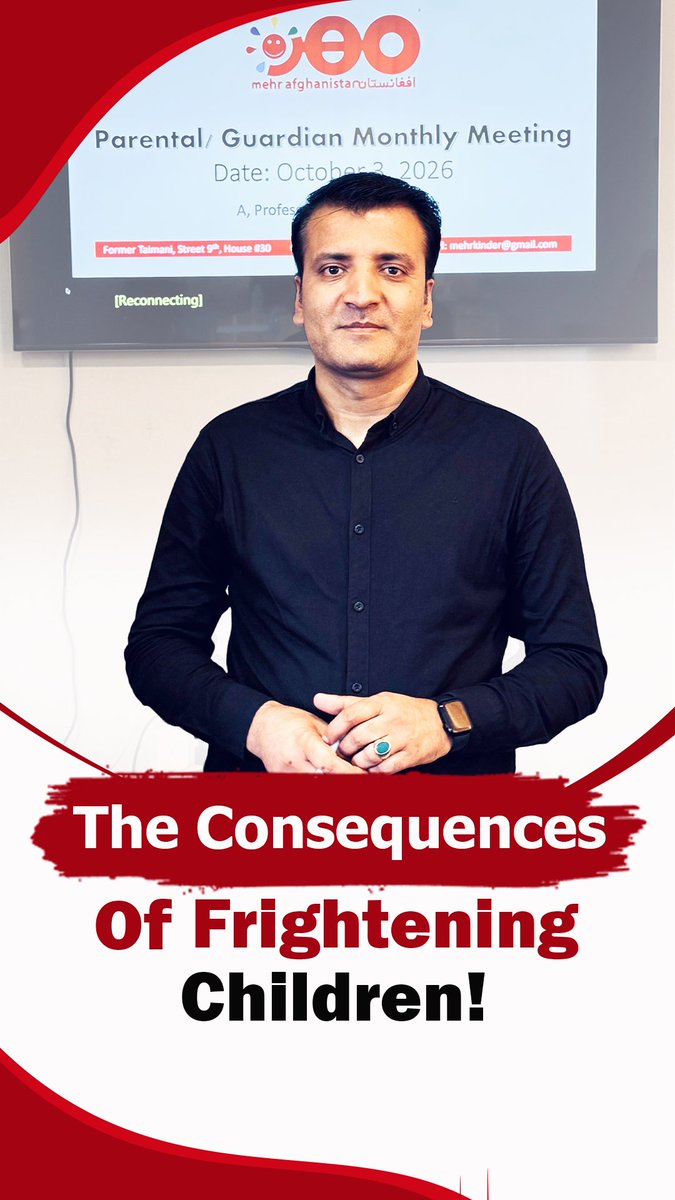 MehrKinder's tweet photo. Mehr Afghanistan Kindergarten hosted Prof. Sharafuddin Azimi for a seminar on “Frightening Children and Its Consequences.”
Address: Former Taimani, Street 9, House No.30
Contact: 0798222226
#MehrAfghanistan #ChildPsychology https://t.co/DxXEAEJfyC