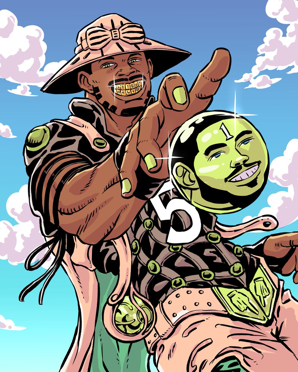 luckymong1's tweet photo. Anthony Edwards &amp; Lamelo Ball x Steel Ball Run. #timberwolves #JJBA https://t.co/ftDh7udEW0