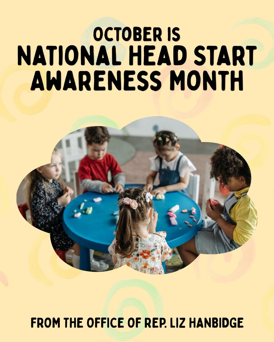 RepHanbidge's tweet photo. Every child deserves a strong start. Head Start is a federally funded program providing early childhood education &amp; services to low-income families. Children enrolled in Head Start programs are more likely to graduate high school, attend college &amp; end the brutal cycle of poverty https://t.co/KkLNWGY94F