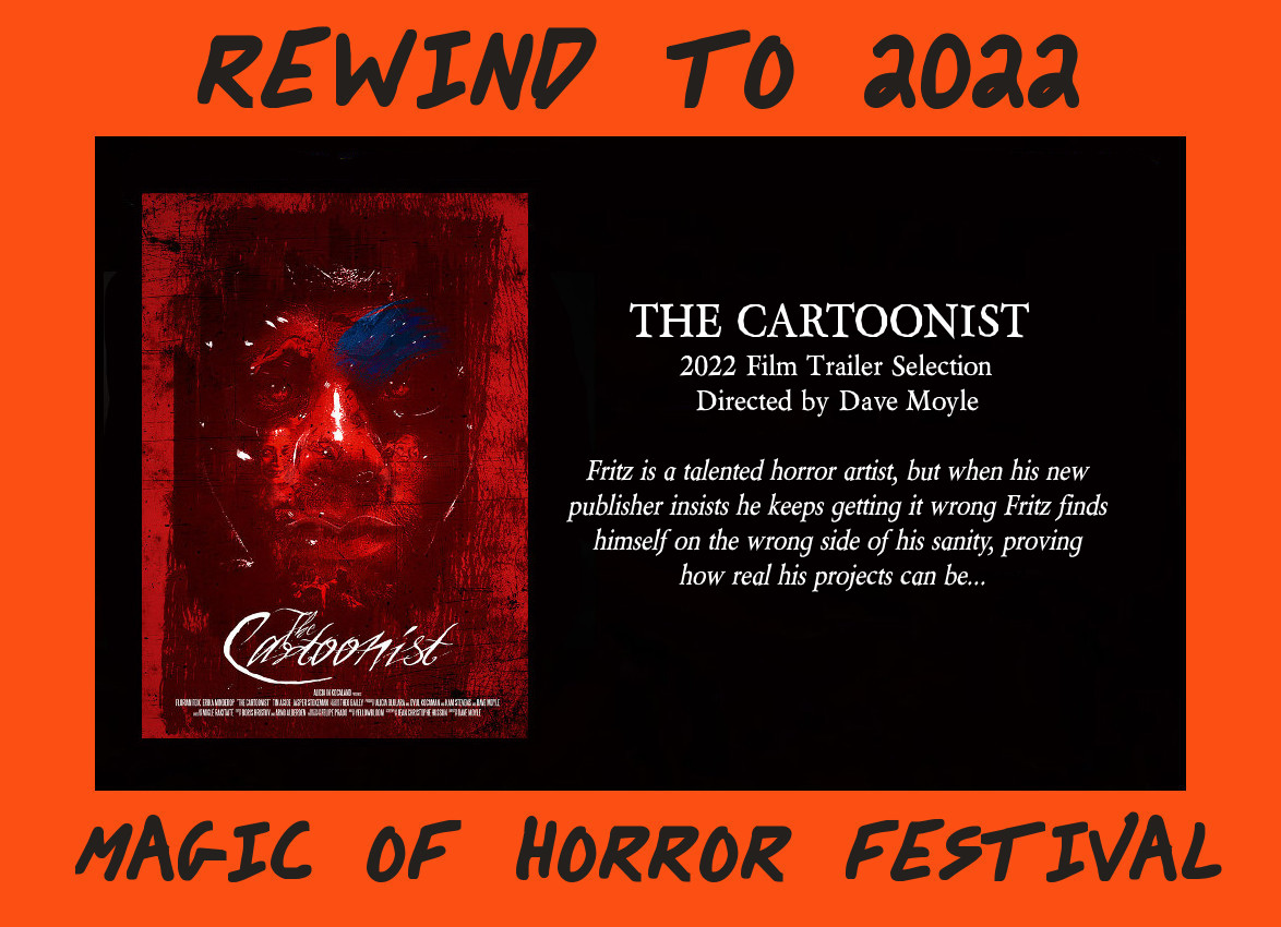 MagicOfHorror's tweet photo. THE CARTOONIST
2022 Film Trailer Finalist
Directed by Dave Moyle
Facebook
https://t.co/VkWNtaxQAp
#magicofhorror #filmfest #filmfestival #film #movie #horror #horrorfilm #horrormovie #horrorgenre #independentfilm #independenthorror #indiehorror #indyhorror https://t.co/HQZjpknzAc