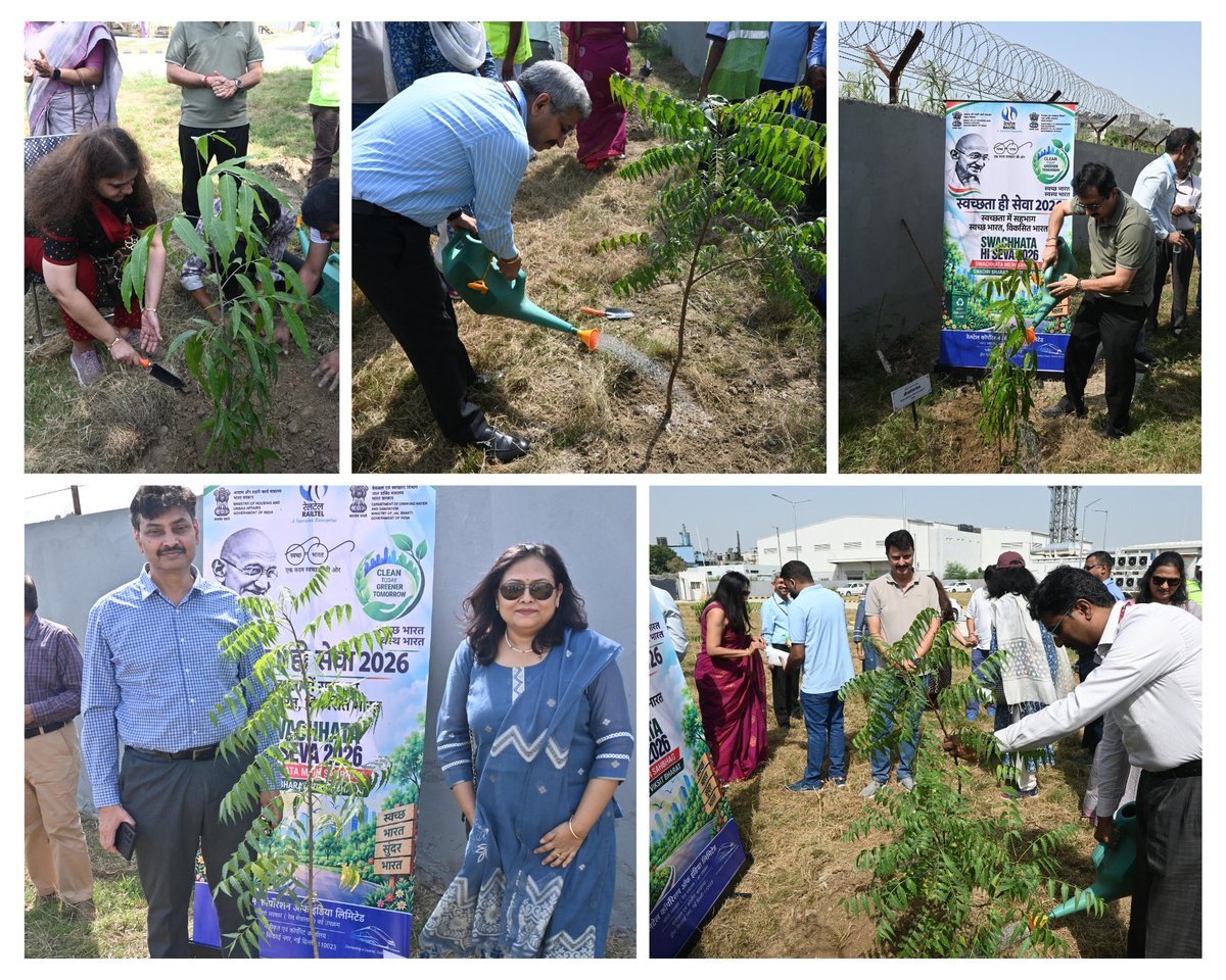 RailTel's tweet photo. As part of the Swachhta Awareness Campaign 2026 , a cleanliness and plantation drive was conducted at the RailTel Noida Data Centre.

The initiative witnessed enthusiastic participation from Sh. Sanjai Kumar,CMD/ RailTel; Sh. V. Rama Manohar Rao, Director (Finance)/ RailTel; Sh. Manoj Tandon, Director (POM)/RailTel; Sh. Yashpal Singh Tomar, Director (NPM)/RailTel; senior officials, and their family members. Together, the participants contributed towards creating a cleaner, greener and healthier environment.

The drive reflects RailTel’s continued commitment to the values of cleanliness, environmental responsibility and collective participation, while encouraging everyone to contribute towards a sustainable and Swachh Bharat.

#SwachhBharatMission #SwachhtaAwarenessCampaign2026 #CleanlinessDrive #PlantationDrive #RailTel #SwachhBharat #GreenIndia #SustainableIndia