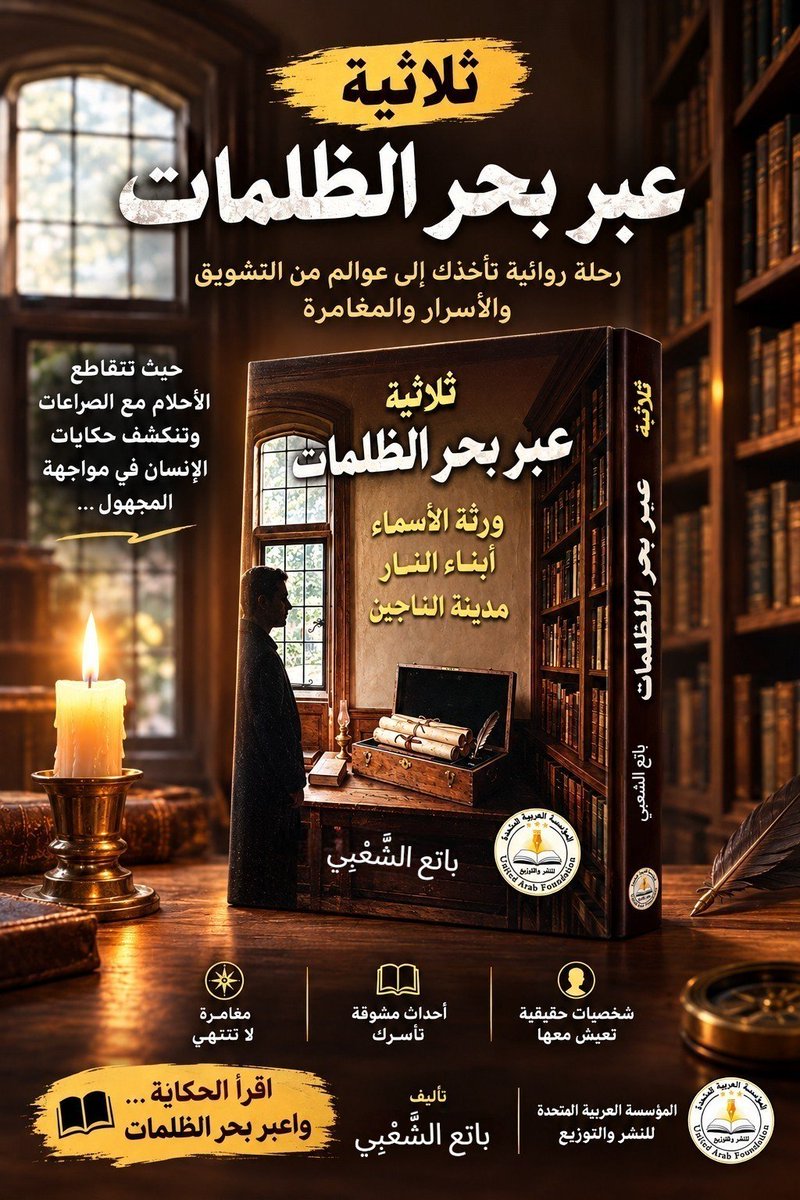 Printingpublish's tweet photo. #رواية: عبر بحر الظلمات
#تأليف: باتع الشَعبي

📚 ثلاثية "عبر بحر الظلمات" عمل أدبي استثنائي يثري أدب الملاحم الفانتازية ويحبس أنفاس القارئ.

الطلب من الواتساب: 01225823758  002
https://t.co/LT0SolWFLu

#المؤسسة_العربية_المتحدة_للنشر_والتوزيع https://t.co/UUBuyCQRdq