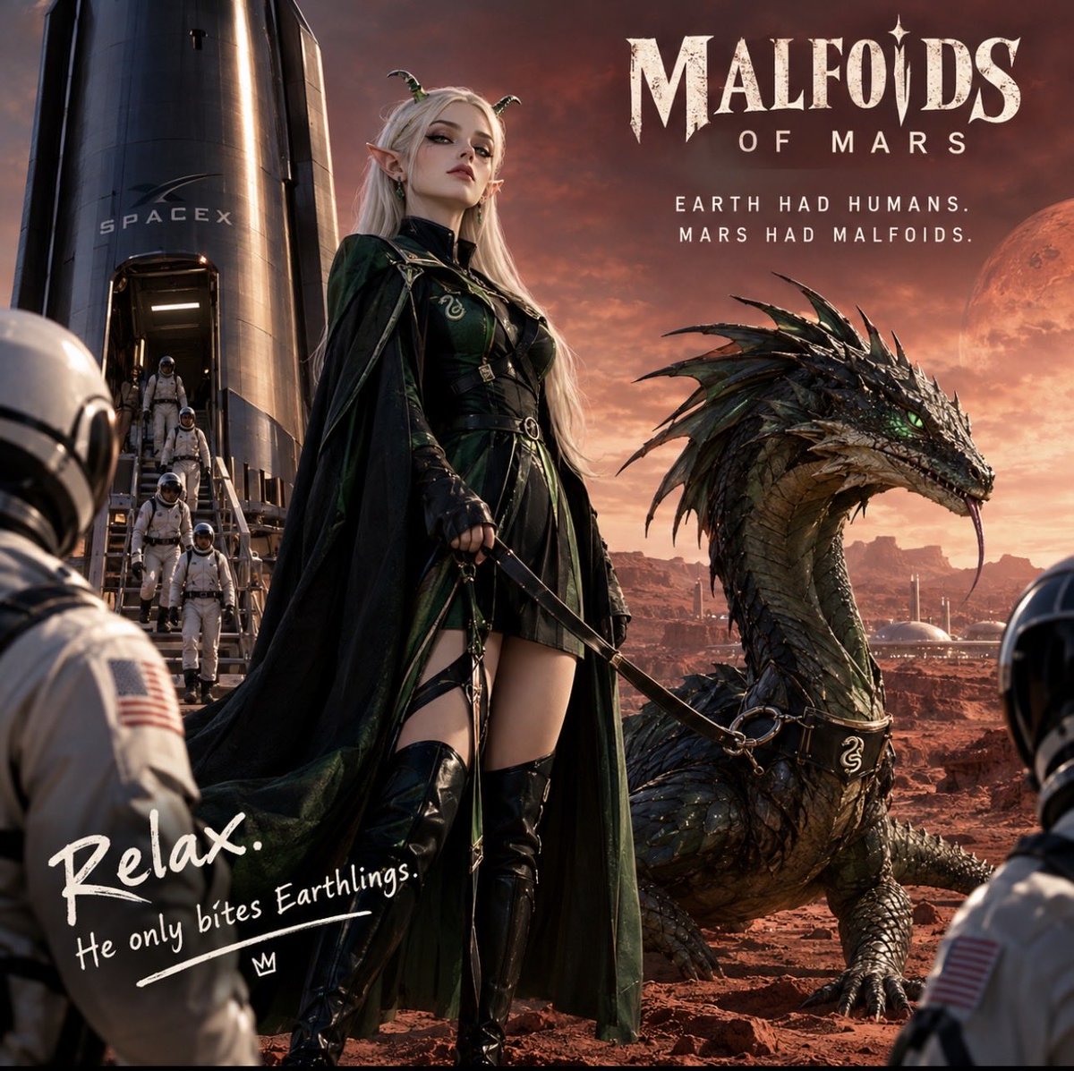 DegenWatchikpy's tweet photo. We finally made it to Mars.

Bad news:

The locals are hot.
The locals are rich.
The locals have a basilisk. 🐍

Welcome to Malfoids of Mars. 🔴

#MalfoidsOfMars #Mars #Malfoid #SciFi https://t.co/dvQIpDGcdH