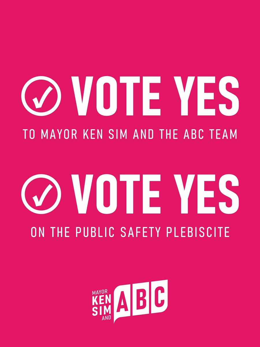 Vote4ABC's tweet photo. This election matters.

Four years ago, Vancouver was in disarray. Vancouverites wanted change.

Mayor Ken Sim and your ABC Vancouver team started that change. We fully funded police and fire, funded Vancouver Coastal Health’s requested mental health workers, increased street cleaning, invested $5 million in Task Force Barrage to tackle organized crime and street disorder, and invested to bring people back downtown.

Crime is down. Stability has begun to return.

But there is more change needed. Street disorder remains, driven in large part by provincial drug and health policies.

Now we have an opportunity to bring the full change our city has been waiting for.

On October 17, the Public Safety Plebiscite puts that change in your hands.

VOTE YES on Question One to strengthen City bylaws against open air hard drug use, giving police a faster tool to intervene, ticket and seize drugs without a lengthy criminal process.

VOTE YES on Question Two to demand the Province create secure medical treatment, including 100+ involuntary care beds at the old St. Paul’s Hospital or another similar site.

Right now, more than 100 patients can be in Vancouver acute care waiting for appropriate tertiary mental health beds. Dedicated capacity means better care for people in crisis and frees emergency rooms for everyone.

The choice is clear.

Every opposition party has opposed your voice in this plebiscite. Pete Fry and Rebecca Bligh walked out before Council voted on putting these questions to Vancouverites. Colleen Hardwick and Kareem Allam have publicly opposed it.

A YES vote is the first step. But only Mayor Ken Sim and your ABC Vancouver team are committed to delivering it.

Some people believe Vancouver can’t really change.

We believe it can.

This plebiscite is a chance for Vancouver to come together and choose hope over accepting the status quo. To believe again that we can build the safe, affordable, thriving Vancouver we all want.

We started the change. Now let’s finish it together.

On October 17, vote YES on the Public Safety Plebiscite and re-elect Mayor Ken Sim and your ABC Vancouver team.

#ABCVancouver #PublicSafety #Affordability