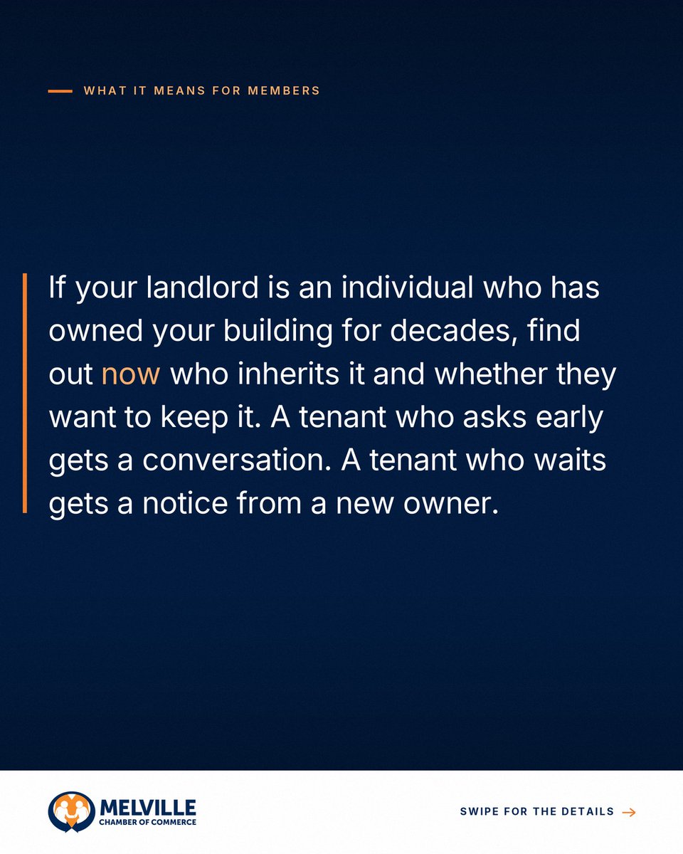 melvillechamber's tweet photo. A Ronkonkoma engineering firm just bought the building it rented. If your landlord has owned your building for decades, find out now who inherits it. Tenants who ask early get a conversation. https://t.co/ruu8aIlD20 #Ronkonkoma #CommercialRealEstate https://t.co/VNwVOJ357j