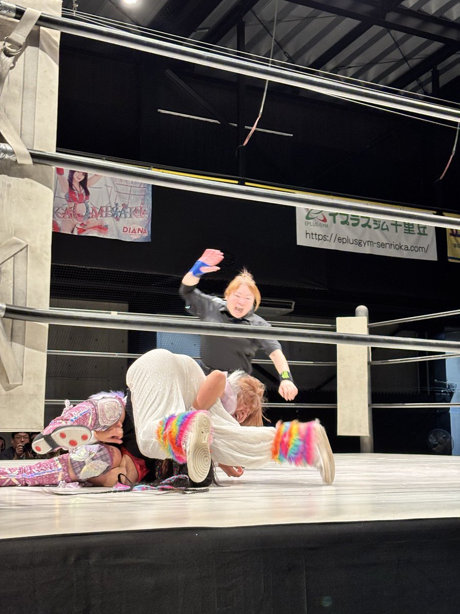 HasDot91318's tweet photo. 今日のCoCoちゃんの活躍
高瀬みゆき自主興行に出場
ディアナとマーベラスのトップを走る2人を相手に大健闘
リング内外へのムーンサルトなど凄い😳
#pw_mg
#CoCo https://t.co/wxDuD1N58m