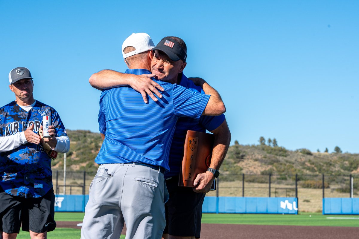 AF_Baseball's tweet photo. One of one! ⚡️

Air Force baseball honored Kaz with a coaching retirement ceremony during Alumni Weekend!

#FlyFightWin #AmericasTeam🇺🇸 https://t.co/usMLdeYXEX