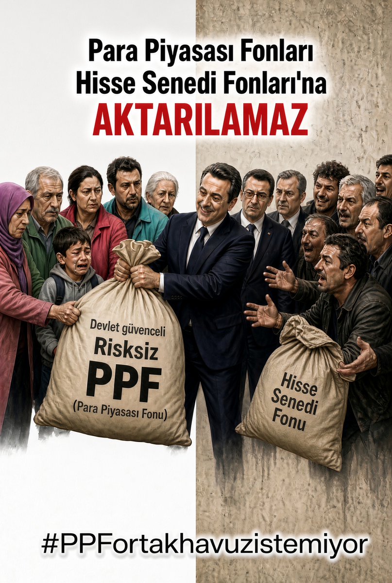 taureanjupiter's tweet photo. SAYIN CUMHURBAŞKANIMIZ, LÜTFEN DESTEK VERİN. PPF en düşük riskte, Hisse Senedi Fonlarından tamamen farklı bir kategoridedir. ORTAK HAVUZDA TOPLANAMAZ. Hisse Senedi Fonlarının zararı, ALIN TERİ BİRİKİMİ OLAN, DÜŞÜK RİSKLİ Para Piyasası Fonları'ndan KARŞILANAMAZ !!!! #PPFortakhavuzistemiyor
@memetsimsek

@_cevdetyilmaz

@mehmetucum

@iletisim

@Akparti

@RTErdogan