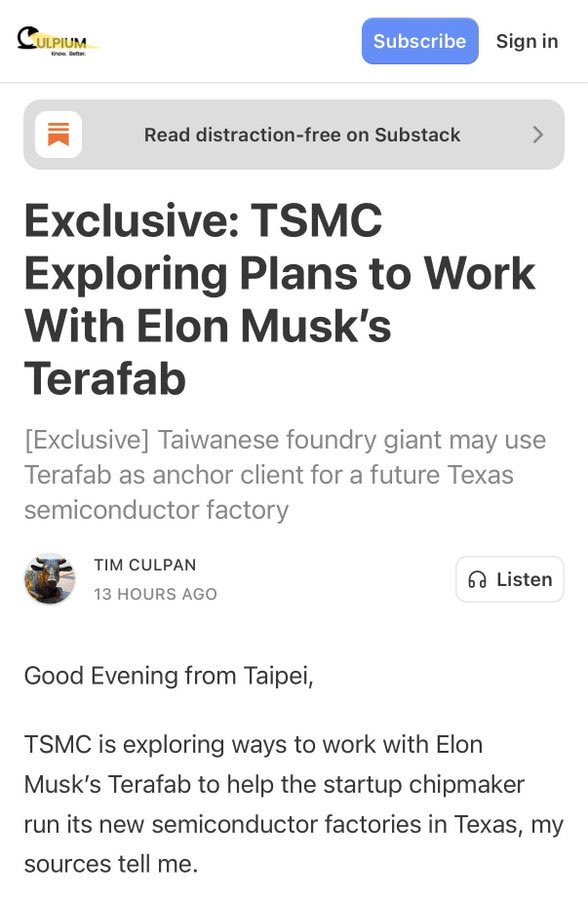 nextbigfuture's tweet photo. $TSLA and $SPCX will use current large share of earth based ai data centers. Heading to 30-50% in 2027. And then near monopolistic levels in 2028-2030 with ai in space of 80% or more to have semiconductor compute and memory dominance. Now they are in discussions with TSMC for terafab