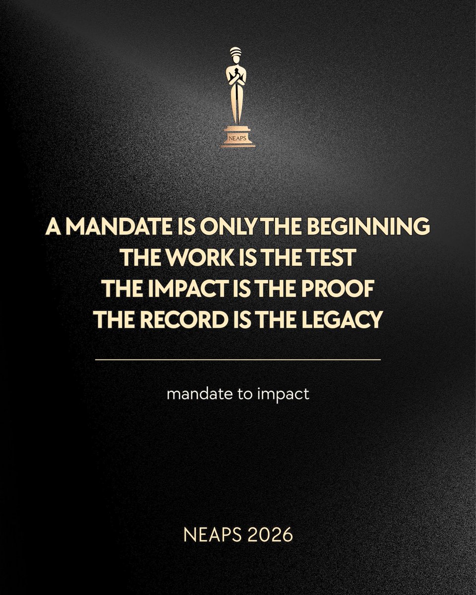 theneapsawards's tweet photo. As NEAPS 2026 approaches, our attention remains focuses on what truly matters: what is done with the mandate.

Are you as excited as we?

#NEAPS2026 #MandateToImpact https://t.co/HJHBSIDkev