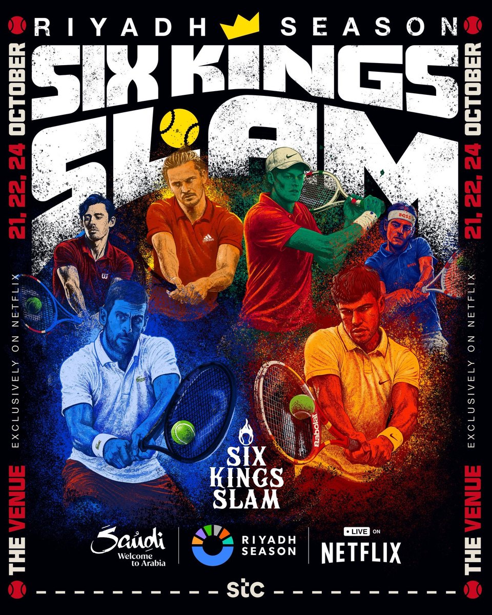 mg_27777's tweet photo. وفرنالكم تذاكر بطولة التنس Six Kings Slam العالمية بمشاركة أقوى الأسماء في عالم التنس 🤯🎾

6 كينغز سلام 

📍 ملعب ANB أرينا 🎫🔥

🗓️ 21 - 22 - 24 أكتوبر 2026

جميع الفئات متوفرة وبضمان كامل الدخول 🎟✅️

إحجز تذكرتك الآن عبر الواتساب المثبت بالبايو 📥
#SixKingsSlam https://t.co/z0Hk31iiq4