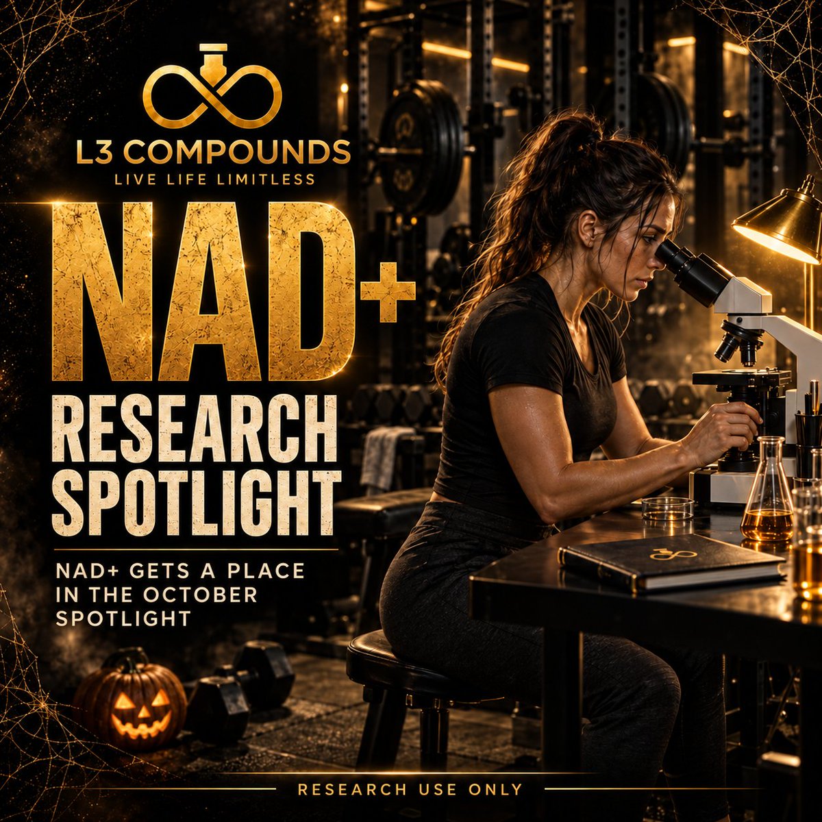 l3compounds's tweet photo. NAD+ gets a place in the October spotlight. 🎃⚡ What role does pathway context play when interpreting the research? Research use only.   

#NADResearch #CellularResearch #L3Compounds https://t.co/M5t8pjaRfh