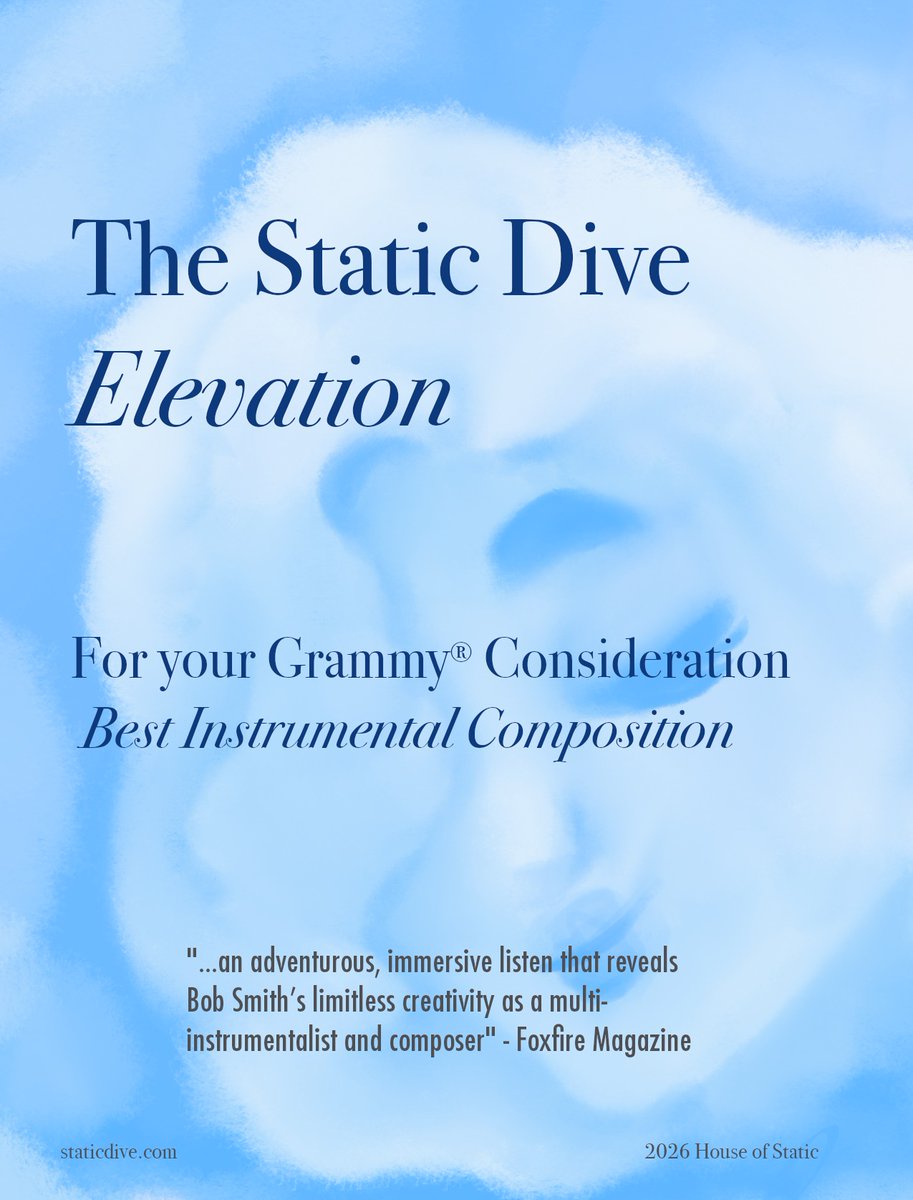 StaticDive's tweet photo. Hey Grammy® voters! Please consider The Static Dive’s “Elevation” in the category of Best Instrumental Composition. [Link in Comments]. #fyc #grammys #instrumental #foryourconsideration #FYCcampaign https://t.co/Tw7RYR6h55