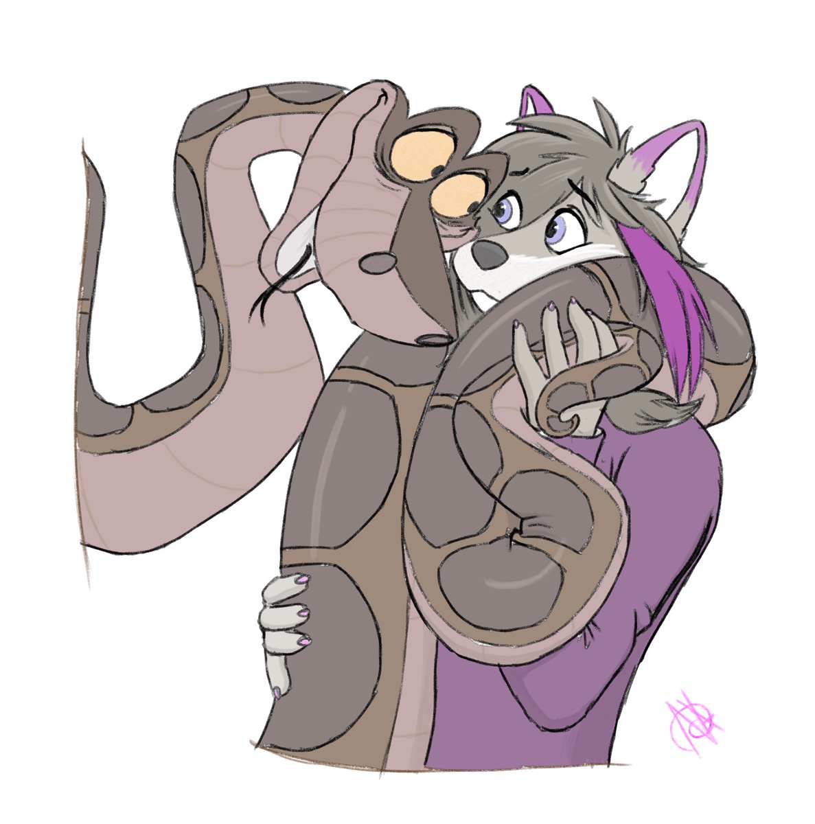 SleepyLilFox's tweet photo. Even if you’re nervous about a snake’s intentions, they have a way of disarming you with how touchy-feely they can get. Easy to get distracted by a wandering tail moving around you, while the eyes ready their position to catch you at jusssst the right angle :3 https://t.co/ZU8is1pROT