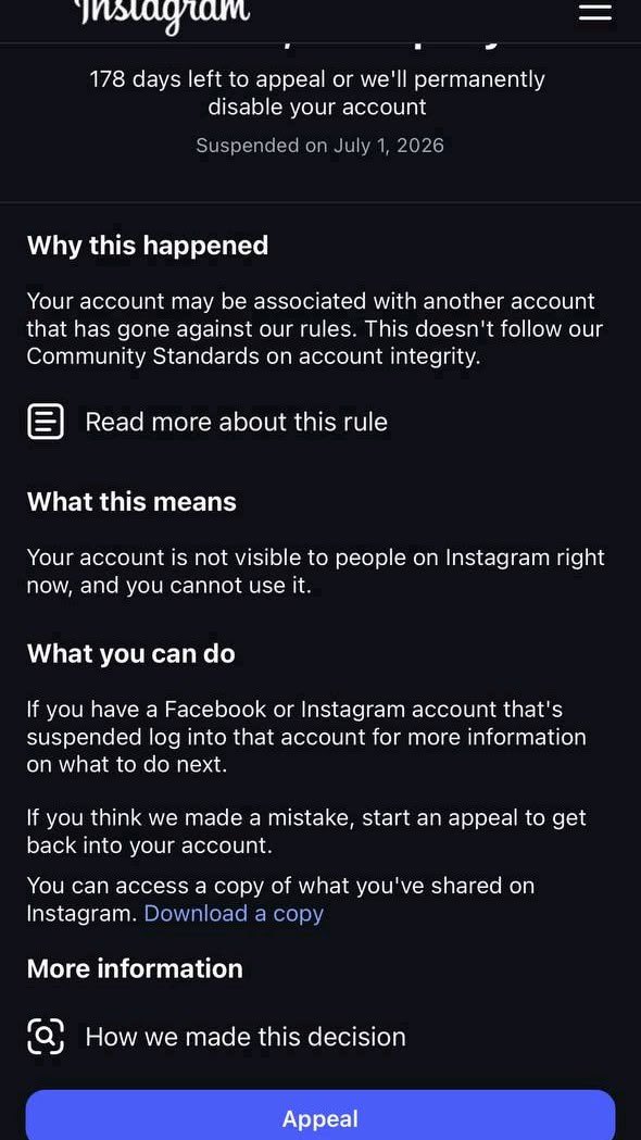 Theshacck01's tweet photo. 🚨 Instagram account suspended?

We can help guide you through the official recovery and appeal process. 🔐

📩 DM for assistance. https://t.co/CUYqKgzmz6