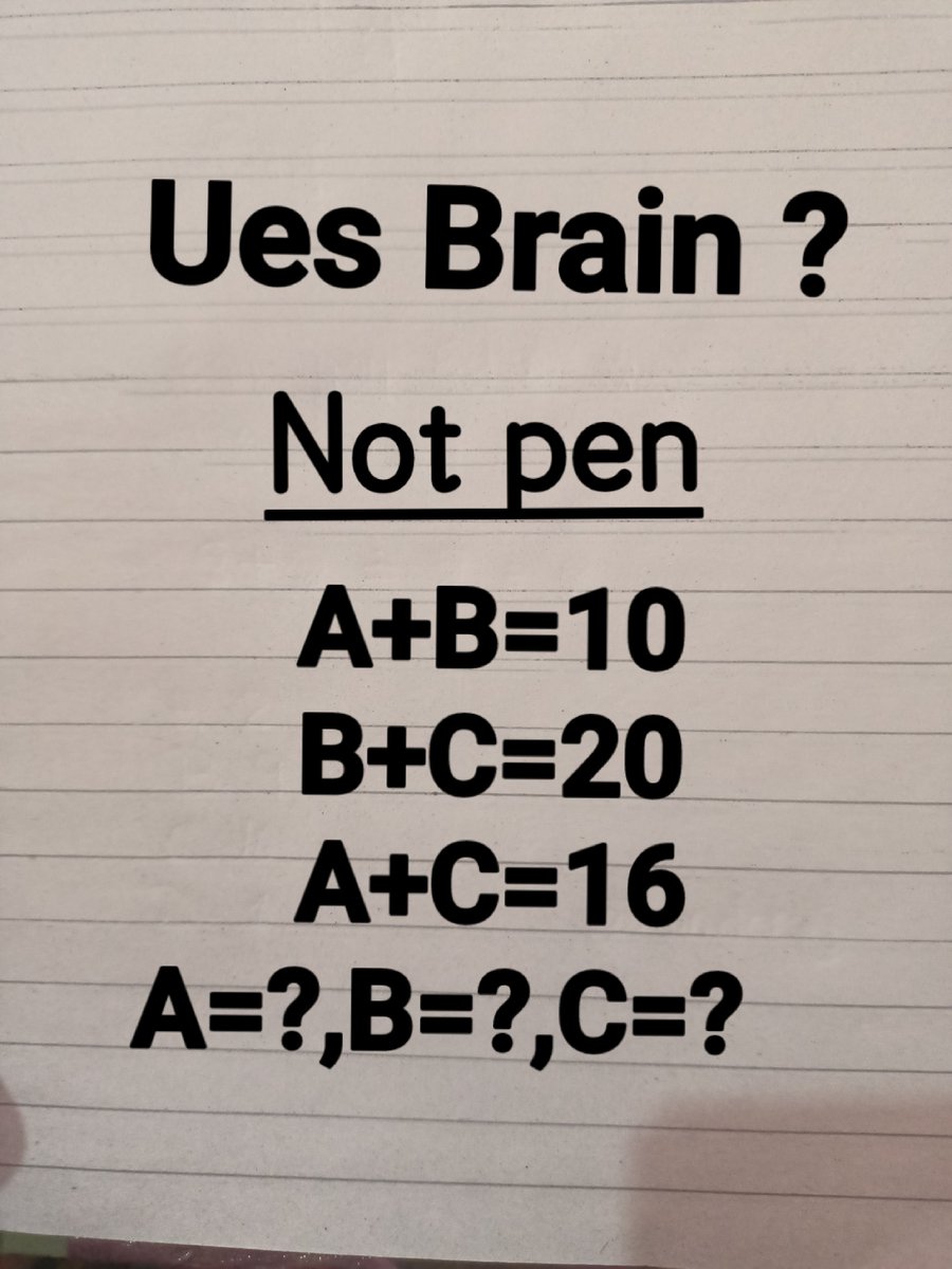 Hardinguard's tweet photo. Are you genius then solve this without pen .😅 https://t.co/ZYpCtdu7Zr