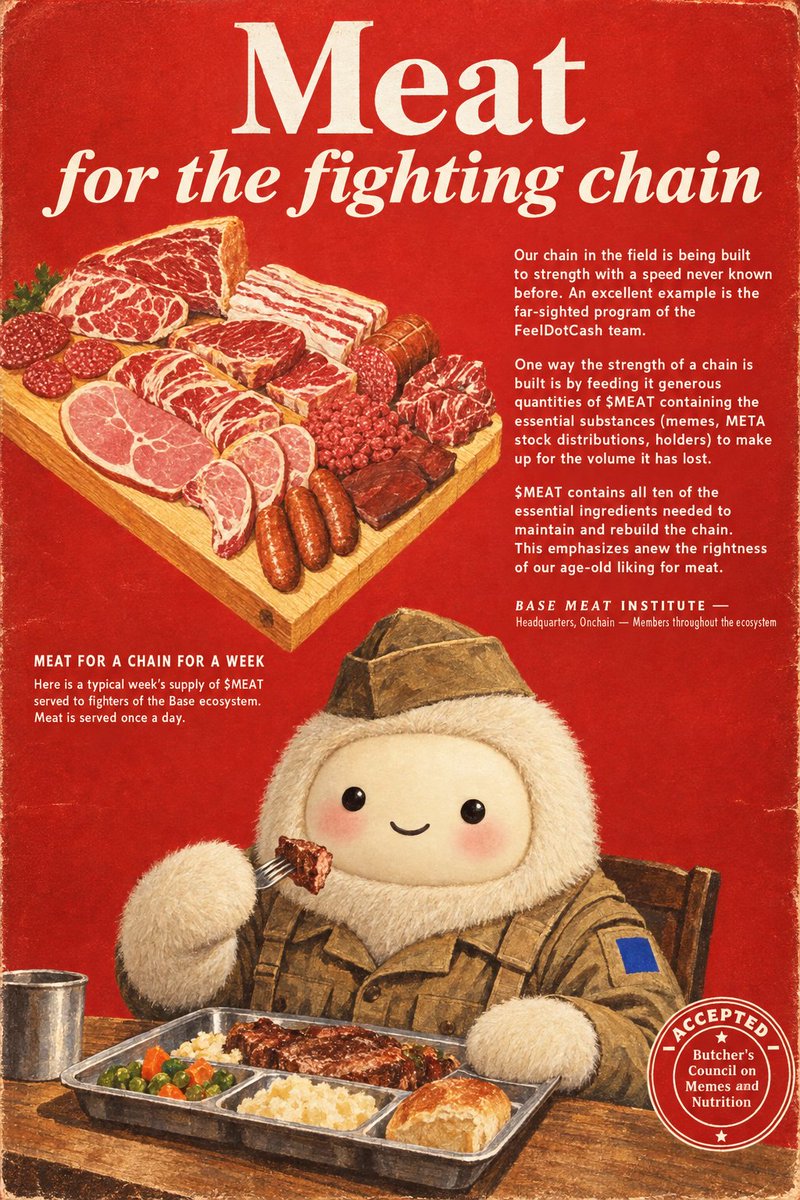 MeatMETAc's tweet photo. @feeldotcash @base @o1_exchange @Stonks_Exchange @o1bluechip @baseRAWR @iPodAAPLc @StonksDGUY 🥩🥩 https://t.co/ufPWIjkD8r