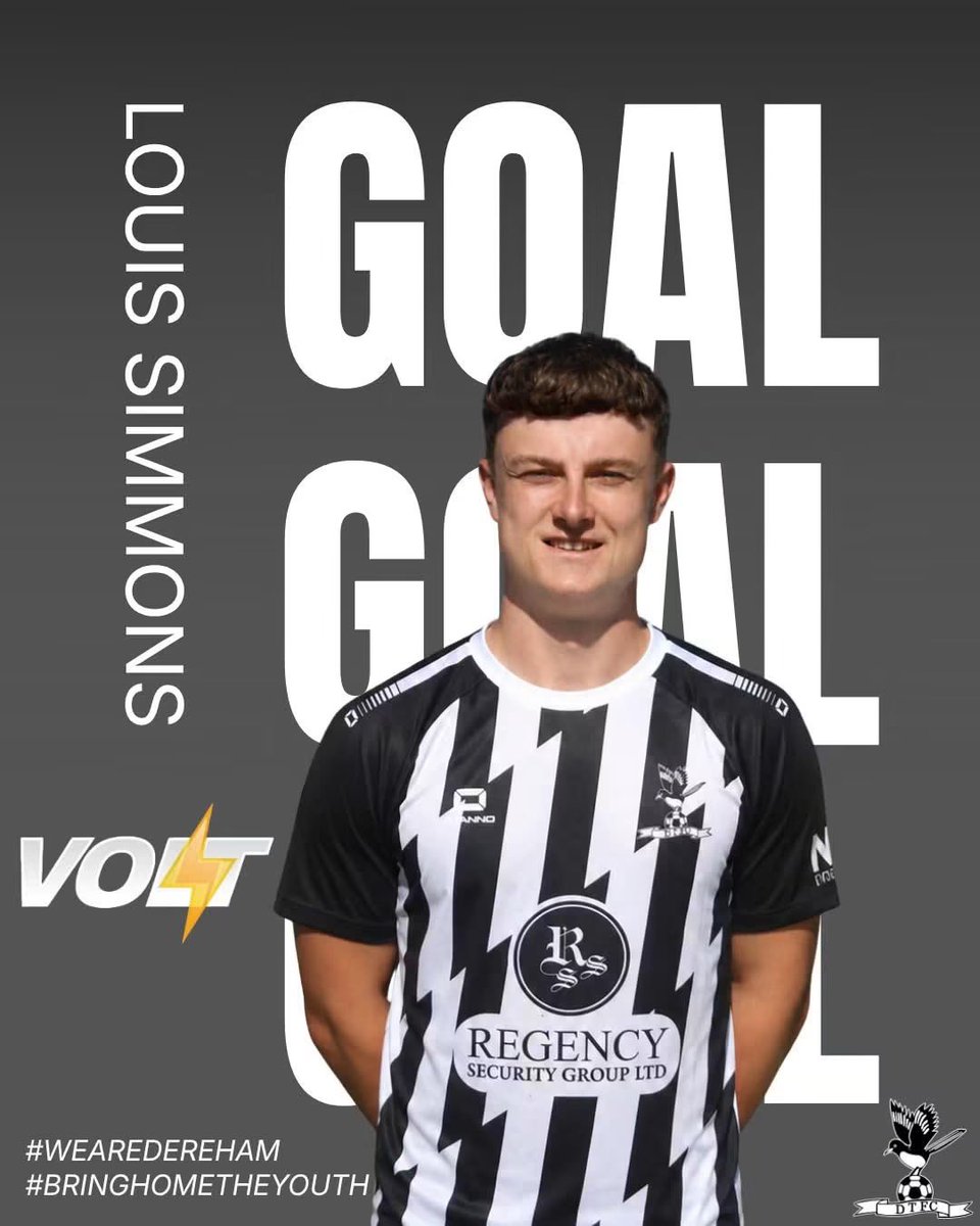 DerehamTown's tweet photo. DEREHAM 2-1 BRANTHAM
LOUIS SIMMONS from
the spot gives the Magpies a deserved lead at the break
#WeAreDereham https://t.co/oBqfVMPCD8