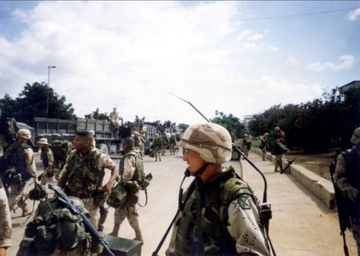 BlueCordCSM's tweet photo. WHEN YOU REMEMBER BLACK HAWK DOWN, REMEMBER THE SOLDIERS WHO FOUGHT THEIR WAY IN. 🇺🇸

October 3–4, 1993. Mogadishu.

Rangers and Delta operators were pinned down. Americans were wounded. Two Black Hawks were down.

The 10th Mountain Division answered the call.

The Golden Dragons of 2-14 Infantry, alongside attached infantrymen and engineers, fought through ambushes, barricades, and heavy fire. Malaysian armored vehicles and Pakistani tanks helped the rescue force reach the trapped Americans.

This wasn’t a convoy rolling in after the fighting stopped. They fought their way in and helped get the wounded and survivors out.

SGT Cornell Houston and PFC James Martin lost their lives. More than 20 other 10th Mountain soldiers were wounded.

Remember their names. Remember the men who went back into those streets.

@Boots_N_Chutes
@cmrowe77
@TheIOGuy

👇 Did you know the 10th Mountain’s role in the rescue?

#10thMountain #Mogadishu #BlackHawkDown #ClimbToGlory #neverforget