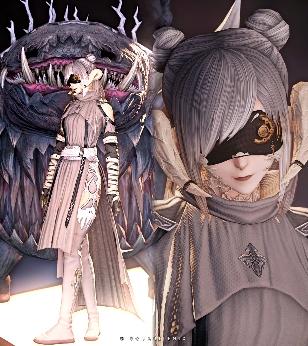 Bluenaba_0's tweet photo. #金魚草の恋
お披露目「ロッティング・グゥーブー」

魔獣OK.ᐟ.ᐟとの特別回だったので一番捕まえるのに苦労したグゥーブーをﾁｮｲｽ🐾
フェイス装備と頭装備を重ねてまだら模様にしたのが今回のこだわりポイントです🩶 https://t.co/xdCJG1B8Te