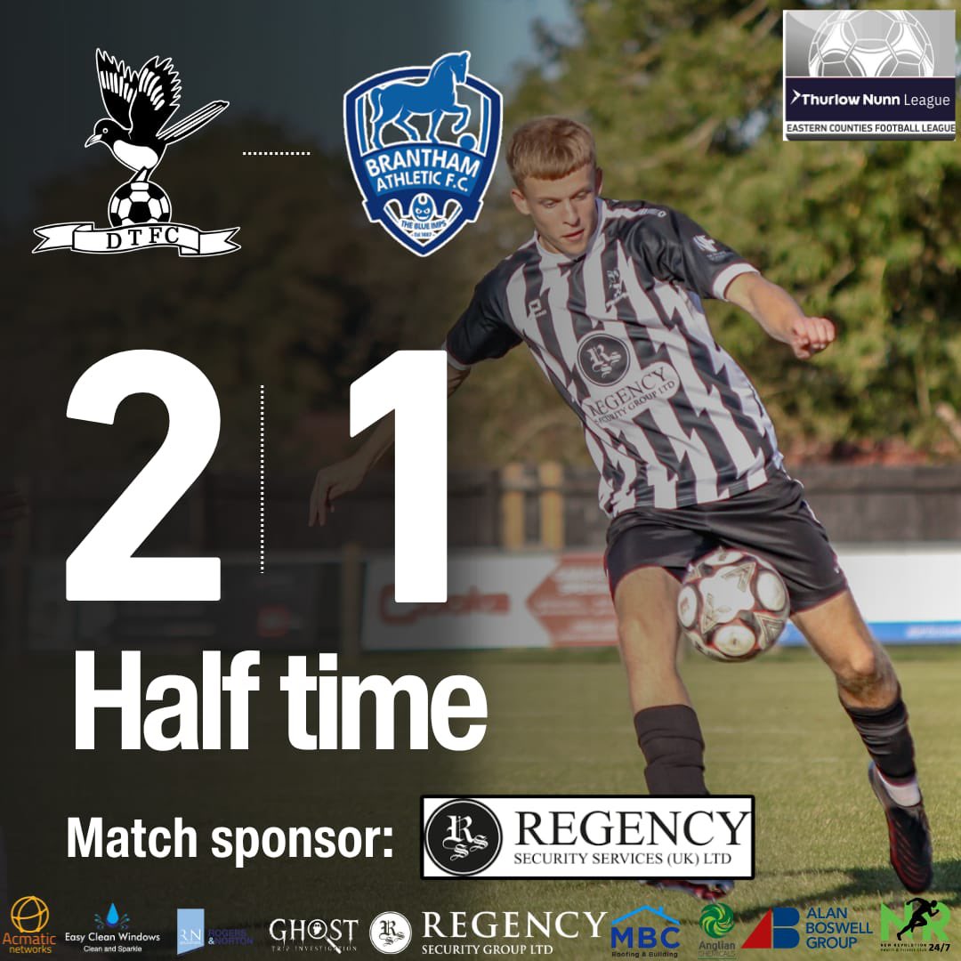 DerehamTown's tweet photo. DEREHAM 2-1 BRANTHAM
Good first 45 from the home side who came from behind with goals from Northy and Simmo to lead at the break
#WeAreDereham https://t.co/6QtGOtlMcW