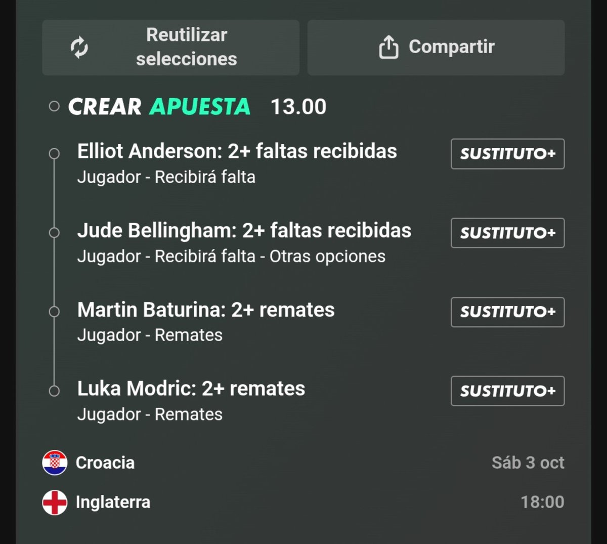 MambaBetss's tweet photo. Cerrad la cuota 10, no juega O' Reilly. 

Cuota 13 &amp; Cuota 10 🇭🇷🏴󠁧󠁢󠁥󠁮󠁧󠁿

En el link del primer comentario teneis una cuota 20👇🏻🔥 https://t.co/I9agbSuOxo