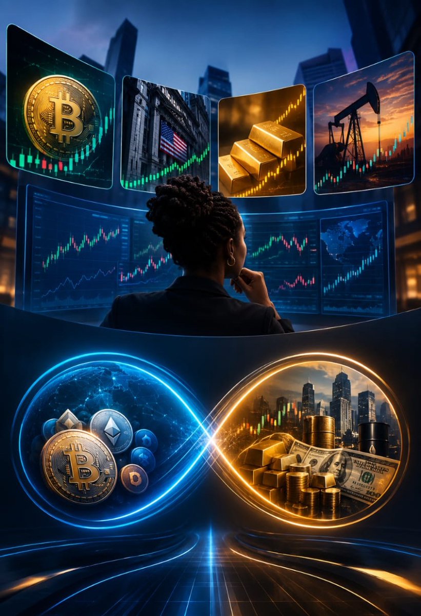 KingMancer's tweet photo. This crypto cycle feels different. Wall Street is moving closer to crypto, tokenization is a bigger conversation, and the line between traditional finance and digital assets keeps blurring.

That raises a question: can platforms stay crypto-only when traders are already watching Bitcoin, stocks, gold, and macro together?

I've been exploring BingX's multi-asset offering because opportunities don't always come from crypto alone.

The future of trading may not be crypto vs traditional. It may be having access to both.

Which platforms will successfully adapt to what's coming?

#Crypto #MultiAsset
