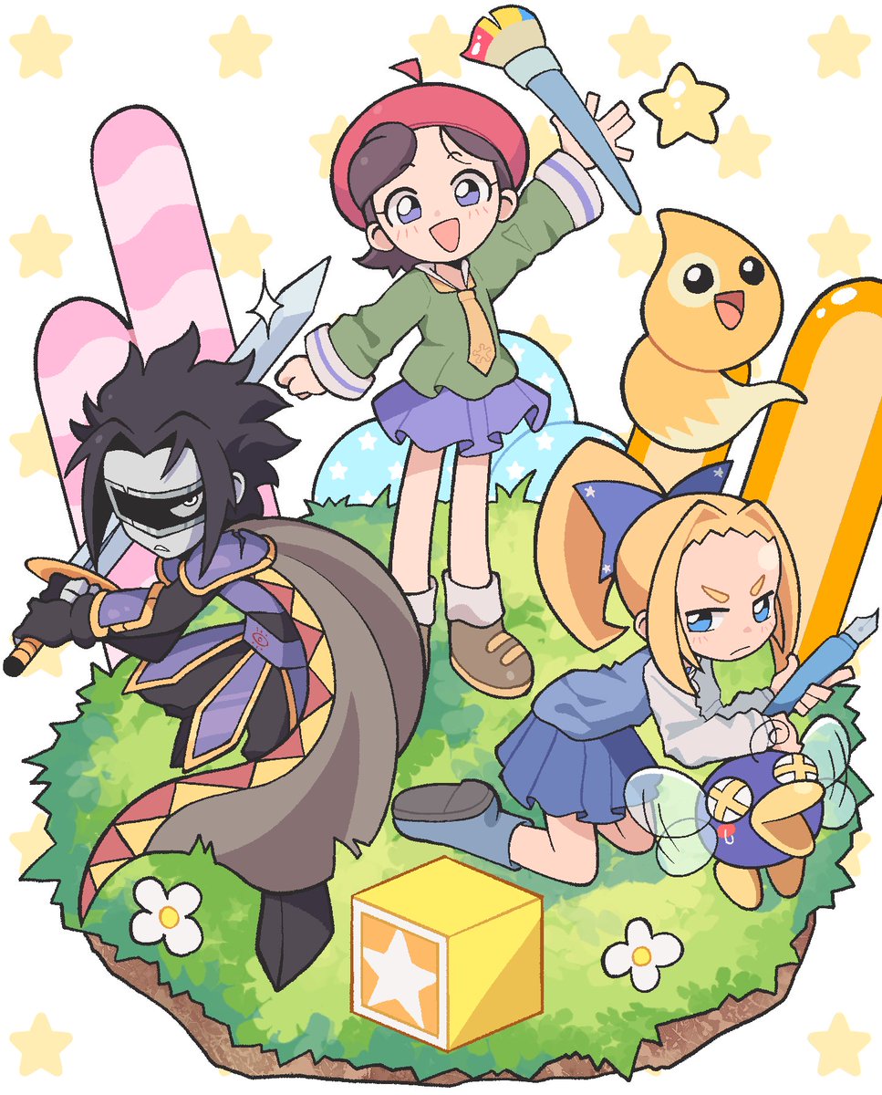 castussan's tweet photo. Cosmic Painter Adeleine (and friends) ⭐️

(poses inspired by a Disgaea artwork 🙏) https://t.co/Ntdg593O5r
