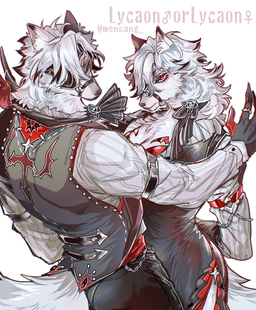 _Mensang's tweet photo. 偶然発見してて、何故か昔の絵を修正している…
（前の🐺顔があんまりにも変で修正いられないや） https://t.co/33e7FglIXz