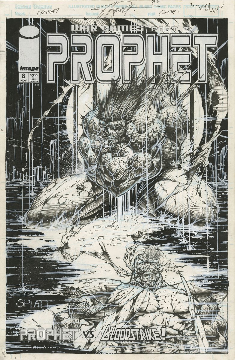 RobMessick's tweet photo. Part two of WarGames runs through Prophet 8. Art by Stephen Platt. Prophet vs Bloodstrike in one of the best brutal fights of the 90s.
#BloodStrike & #Prophet created by @robertliefeld
@Stephen_Platt #StephenPlatt #ExtremeStudios
@ImageComics #WarGames #ExtremeSacrifice https://t.co/jGm5fiTuyX