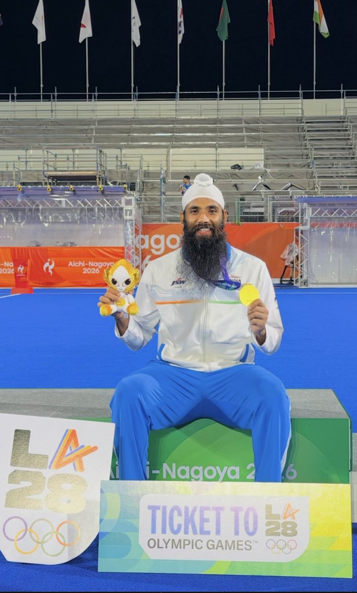 jarmanpreet04's tweet photo. GRATITUDE 🙏🏼🇮🇳  #gold  🥇 #Asiangames2026 https://t.co/Z4W6Nppf2j