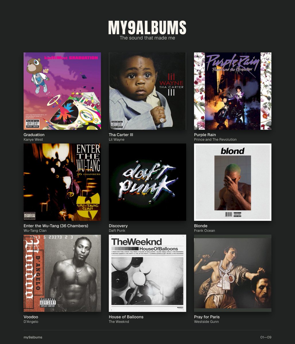 TrySoloLou's tweet photo. my 9 albums https://t.co/LcNnf6jWDL
