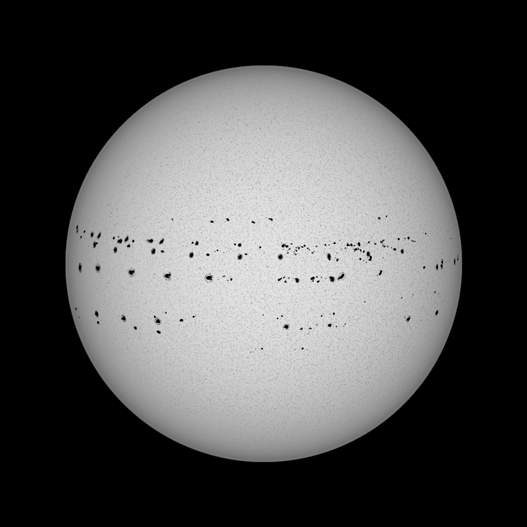 szamosv's tweet photo. Szeptember a Napon ☀️ 24 észlelési nap Seestar S50-nel. Napfoltok egy havi kompoziton és mozgás közben a GIF-en. #Sun #Sunspots #SeestarS50 #Astronomy #Seestar https://t.co/ZeqjOCS86a