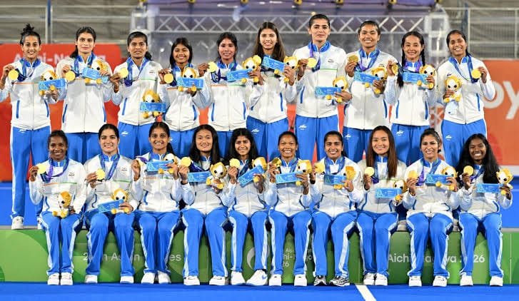 GuthaAmithReddy's tweet photo. Heartiest congratulations to the Indian Women’s Hockey Team! 🇮🇳🏆

A historic moment for Indian hockey as our women clinch the Asian Games Gold Medal with a hard-fought 1–0 victory over China. 🥇

After 44 years, the golden glory returns — and with it, a ticket to the Los Angeles 2028 Olympics. Their determination, teamwork and fighting spirit have made the entire nation proud. ❤️🇮🇳

What a moment for India! Congratulations, Champions! 🏑✨

#IndianWomensHockey #TeamIndia #AsianGames  #IndiaPride #guthaamithreddy