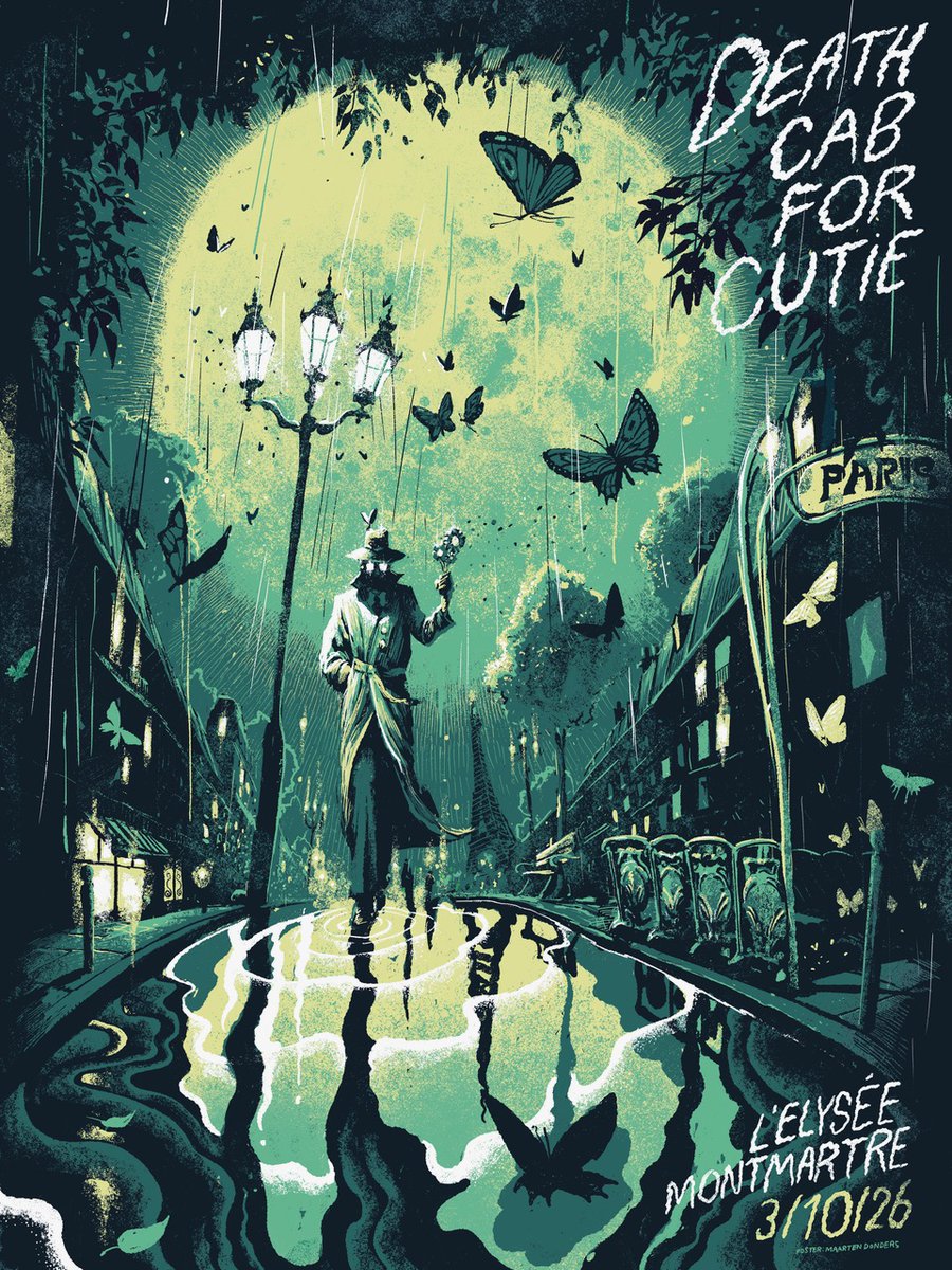 dcfc's tweet photo. Paris, we’ll see you this evening for a sold out show at Élysée Montmartre.

Tonight’s poster is designed by @Maartend. https://t.co/A0kCz1b9aD