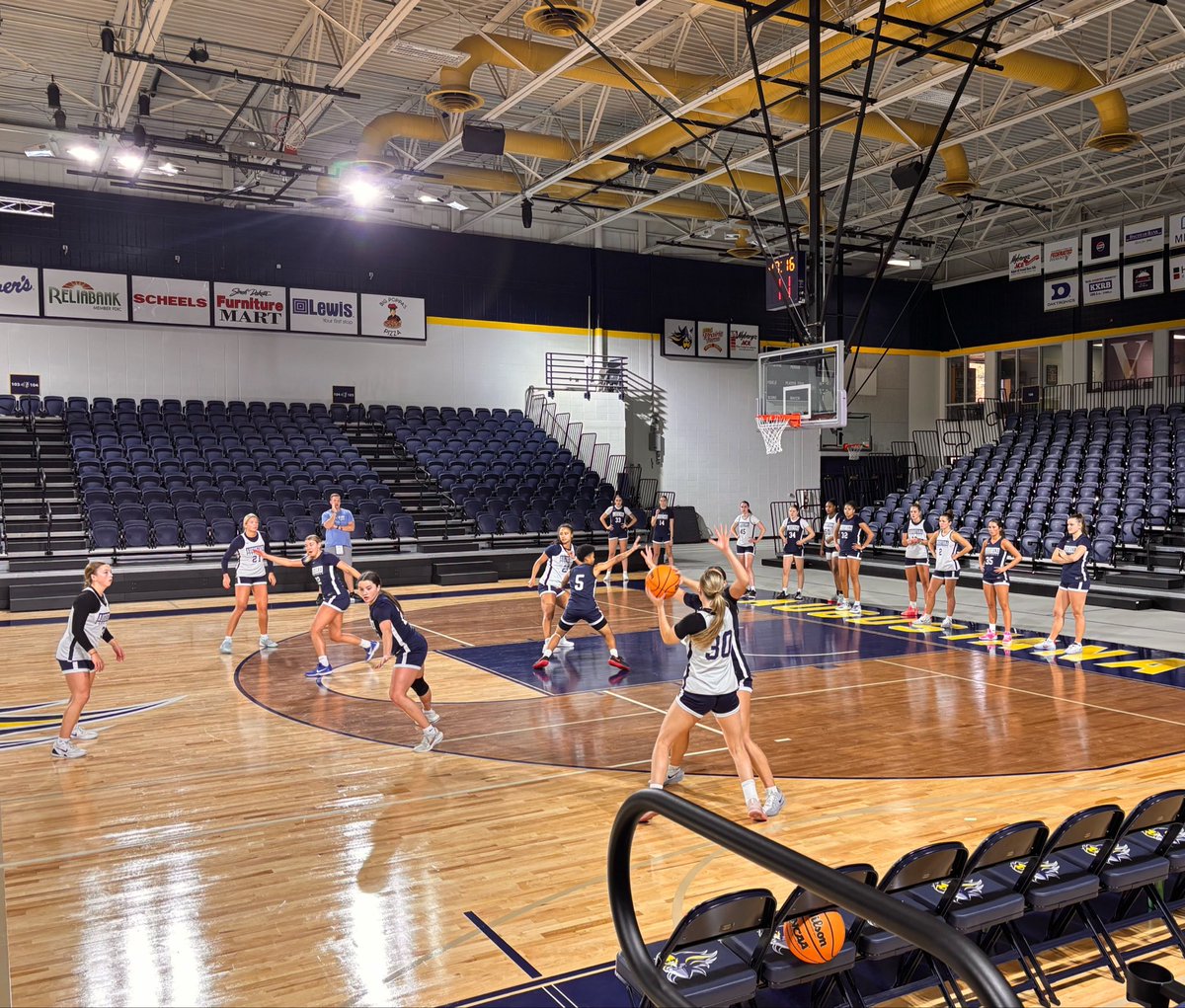 AugieWBB's tweet photo. Got to wrap up our preseason with practice in the Elmen Center! 

Official practice coming soon 🥳

#BuildingChampions ⚔️ https://t.co/VQVuOsoMTj