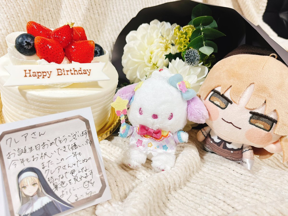 mbykt1810's tweet photo. シスター・クレア様、お誕生日おめでとうございます🤍✨また今年もお祝い出来て嬉しいです！クレアさんの好きなところはたくさんあるのですが、とぅいーとでは恥ずかしいのでまたお手紙で…🥳
#シスター・クレアのお誕生日2026 https://t.co/YIiT1E139r