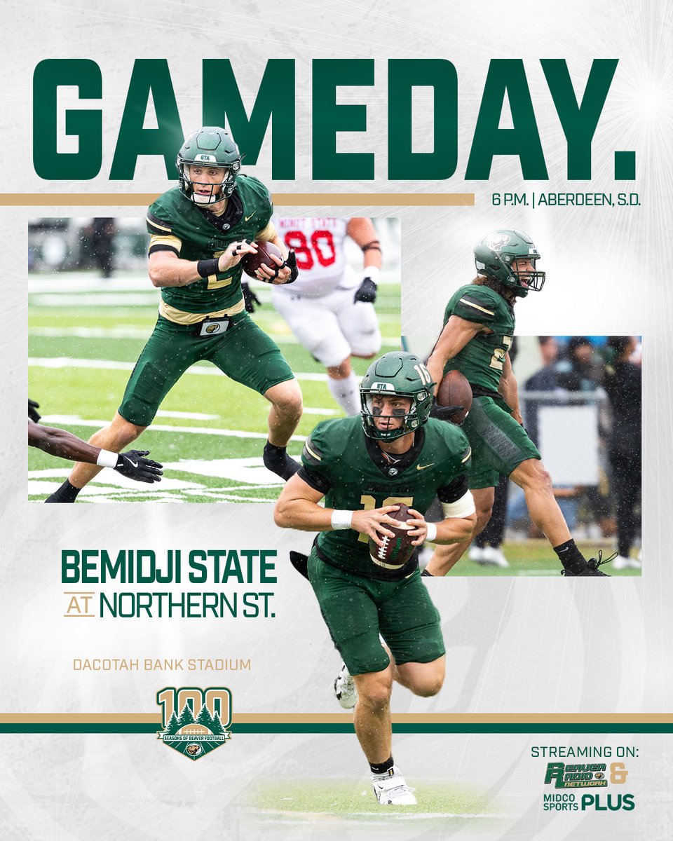BSUBeaversFB's tweet photo. ๐๐ฑ ๐๐ฌ๐ฏ๐ฑ๐ฅ๐ข๐ฏ๐ซ ๐๐ฑ๐๐ฑ๐ข
๐ (RV/19) Northern State
๐๏ธ Dacotah Bank Stadium; Aberdeen, S.D.
โฐ 6 PM
๐ฅ https://t.co/efBzsPtaDE
๐ป https://t.co/ocwjQApSmG
#GrindTheAxe #BeaverTerritory https://t.co/a9ohlG6bue