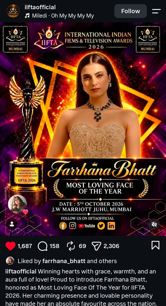 anotherxuser341's tweet photo. Haters said- "most punchable face on the internet"
Meanwhile her winning "most loving face of the year" on 5th oct❤️🥹

#FarrhanaBhatt #FarrhanaRebellions https://t.co/yQ0OoW2Shw