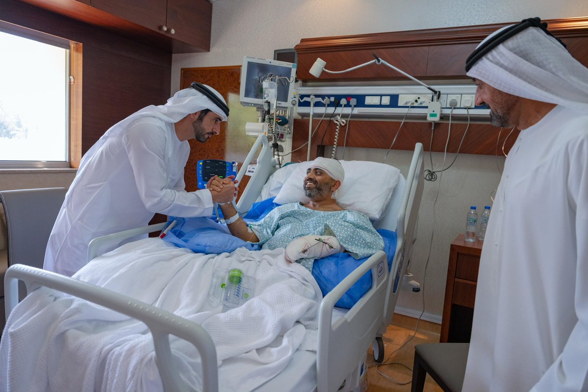 swati568520's tweet photo. True leadership is defined by compassion and humility. 🤍✨
H.H. Sheikh Hamdan bin Mohammed Bin Rashid Al Maktoum (@faz3) visiting Flydubai Captain Smit Machchhar in the hospital. A touching gesture that speaks volumes about care, respect, and humanity! 🙏 UAE
Wishing a speedy recovery! 💐